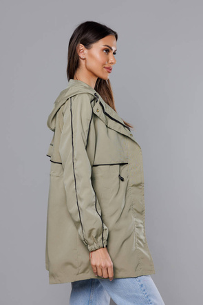 Parka subțire de culoare măslinie