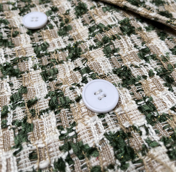 Sacou casual verde în carouri