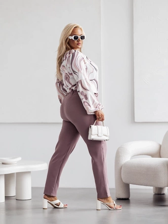 Pantaloni din țesătură pentru femei, model Cappuccino