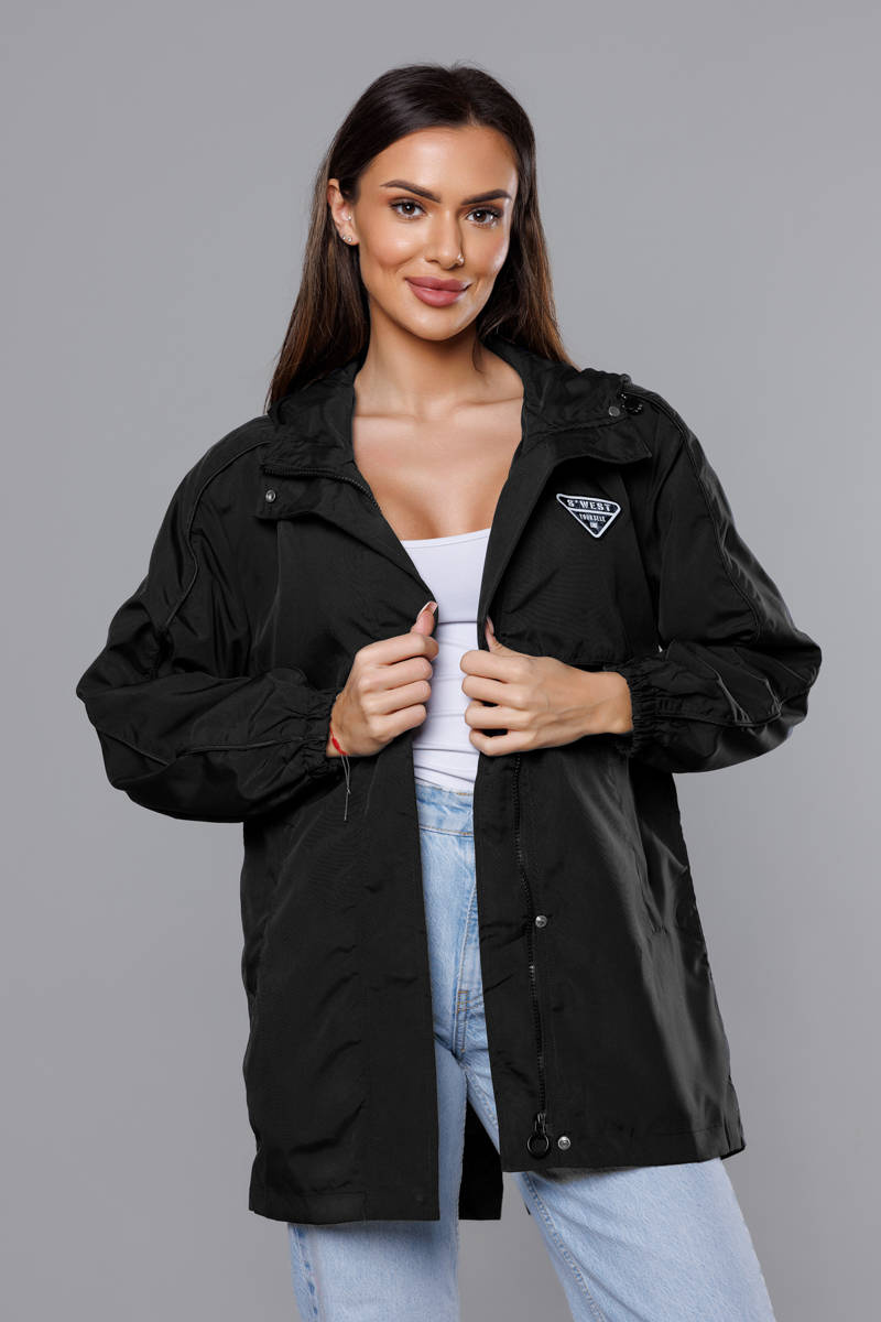 Parka subțire, neagră