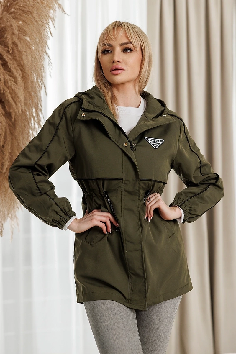 Parka subțire de culoare kaki