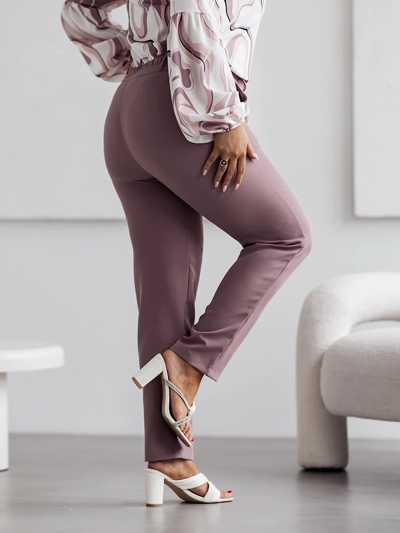 Pantaloni din țesătură pentru femei, model Cappuccino