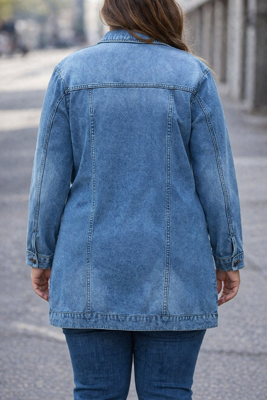 Jachetă din denim cu efecte de uzură