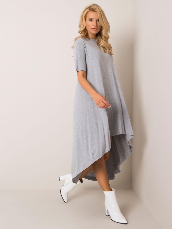Rochie asimetrică din bumbac, de culoare gri