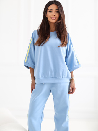 Set sportiv albastru cu hanorac oversize