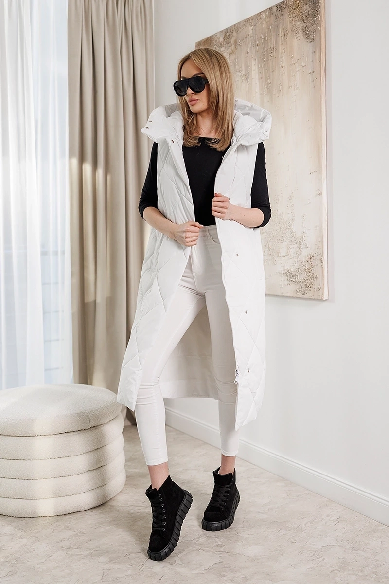 Vestă lungă albă, oversize