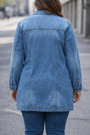 Jachetă din denim cu efecte de uzură