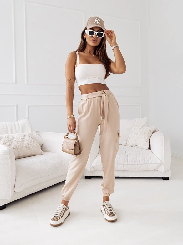 Pantaloni casual bej pentru femei