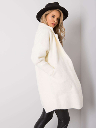 Palton tip alpaca, de culoare ecru