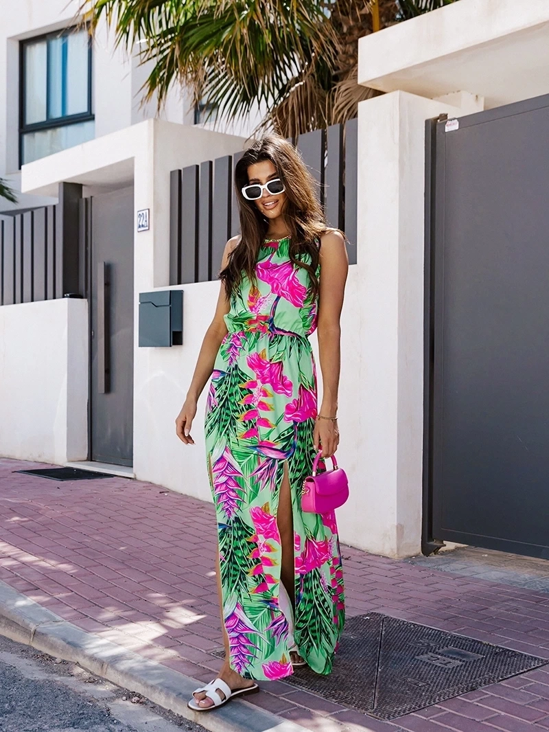 Rochie maxi de vară verde