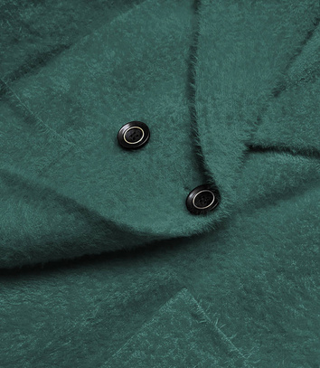 Jachetă din alpaca cu nasturi, de culoare verde închis