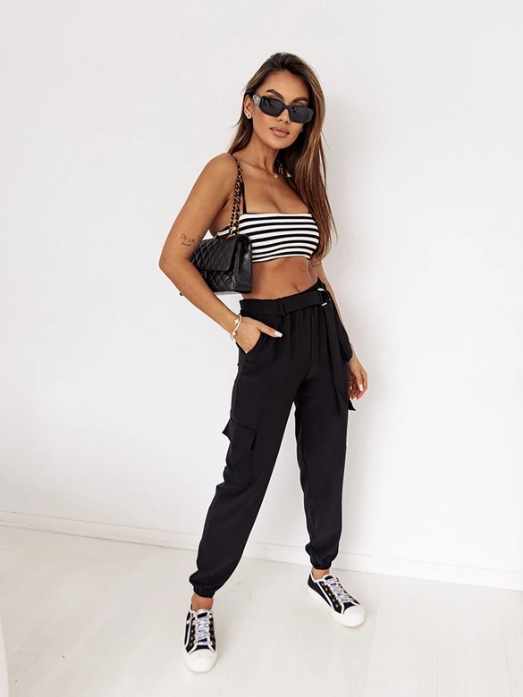 Pantaloni casual negri pentru femei