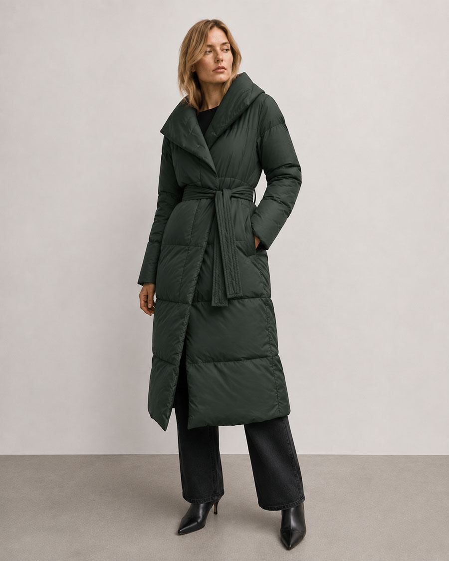 Zimowa kurtka damska kopertowa army (5M737-136)