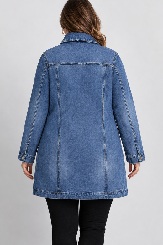 Jachetă lejeră din denim cu guler